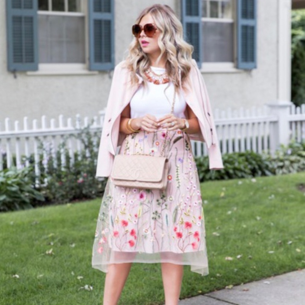 NWT Eva Franco Embroidered skirt